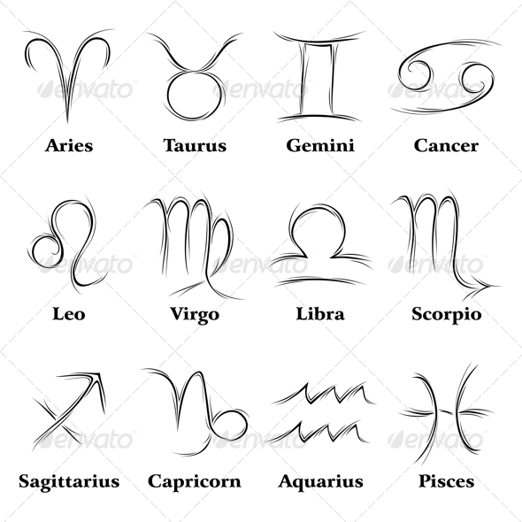 Zodiac Signs - Decorative Symbols Decorative