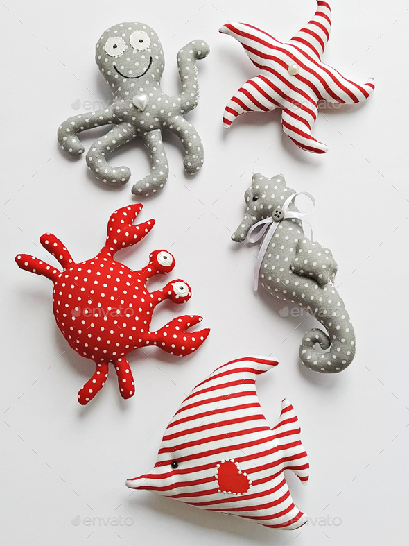 marine animals hand made sew on