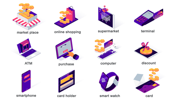 Types of payment - Isometric Icons