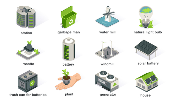 Conservation of nature - Isometric Icons