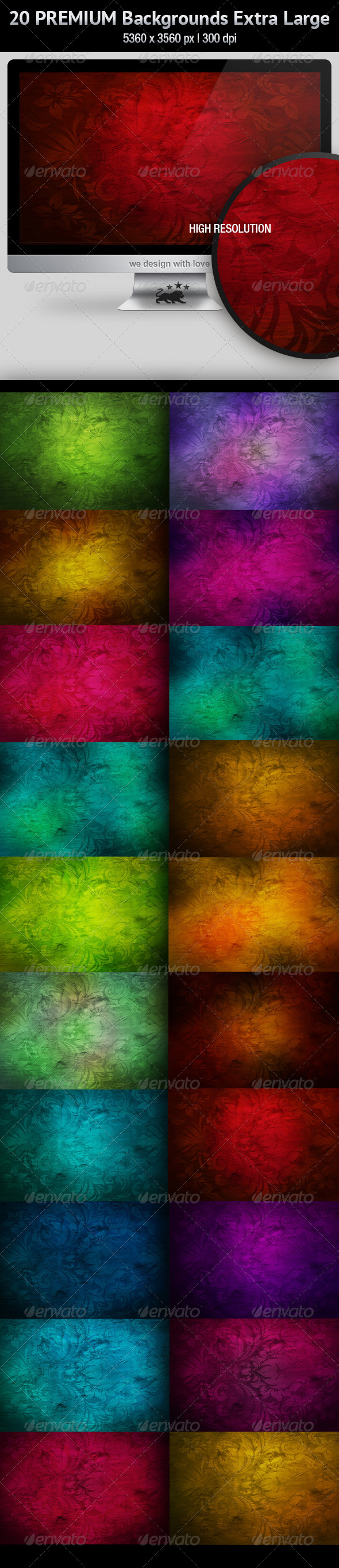 20 Premium Backgrounds · High Resolution - Abstract Backgrounds