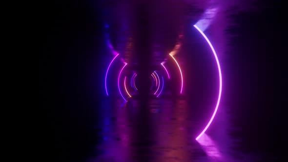 Circle Neon Light VJ Loop