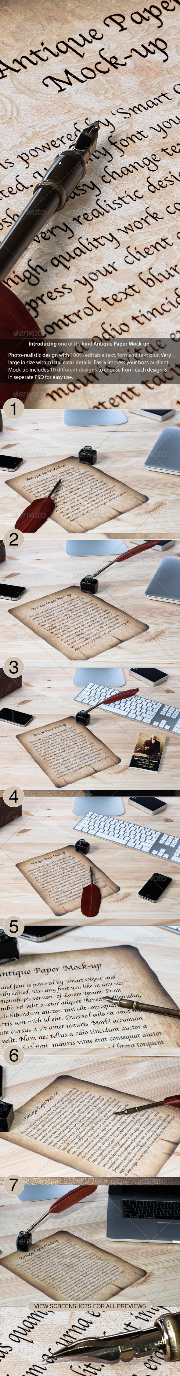 Antique Paper Mock-up - Miscellaneous Print