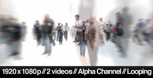 Isolated Crowd Of People Coming & Going With Alpha by butlerm | VideoHive