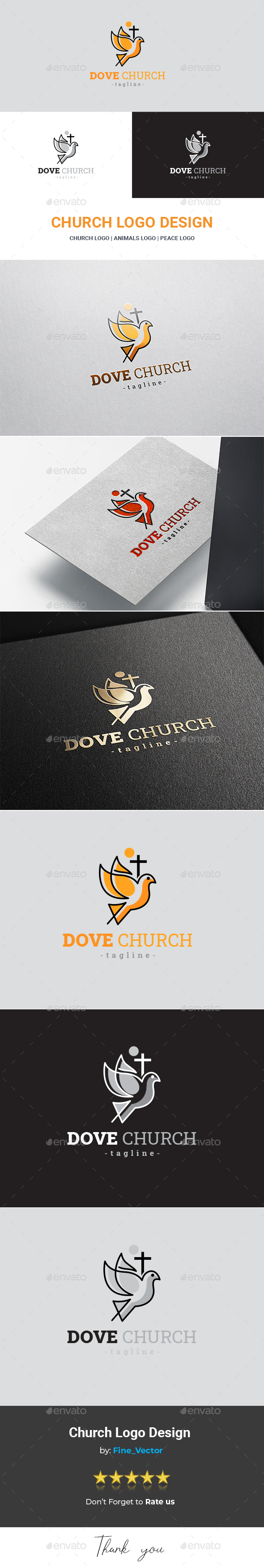 Dove Church Logo Design Template