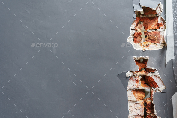 Fragment of the destroyed wall - Stock Photo - Images
