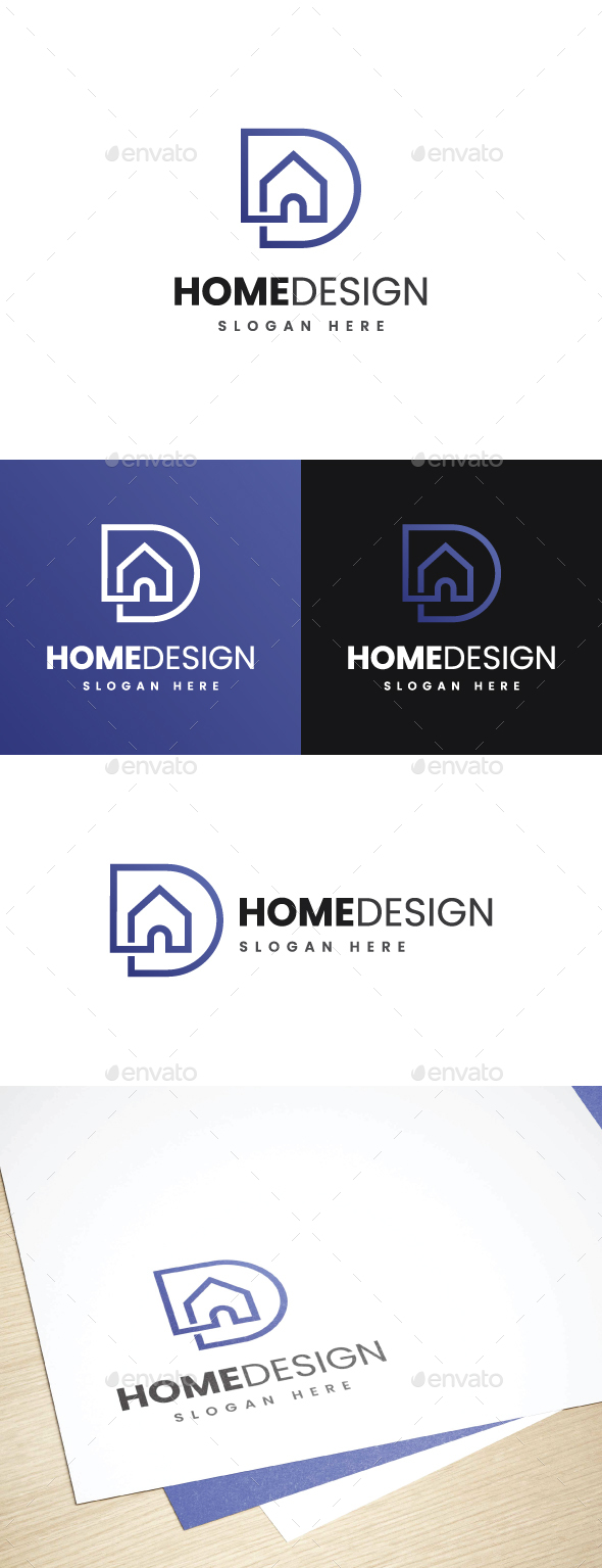 Letter D Home Logo