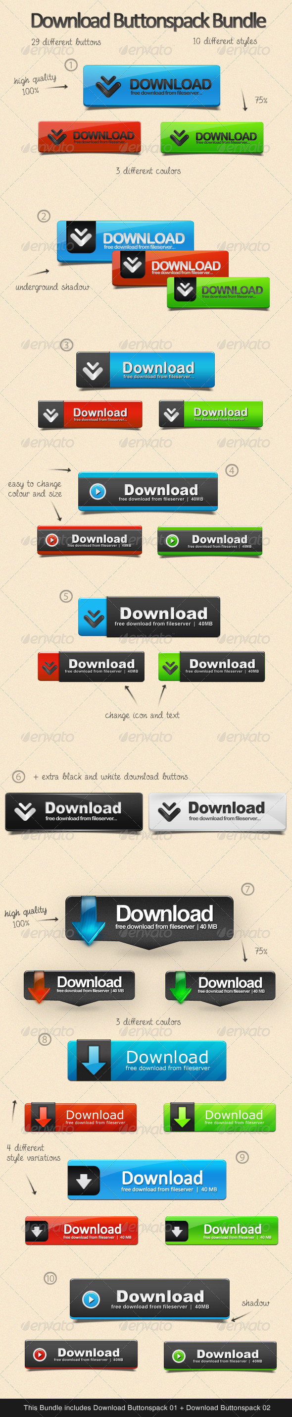 Download Buttonspack Bundle - Buttons Web Elements
