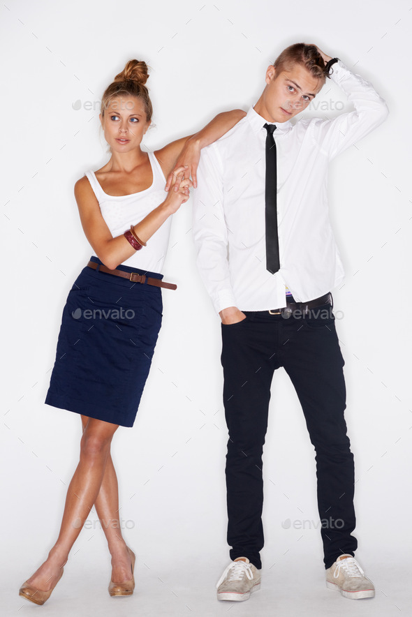 Make your style work for you - Work wear. Studio portrait of female and male dressed smartcasual.