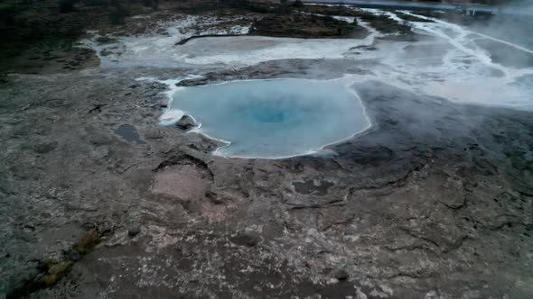 Drone Over Hot Thermal Pool alt
