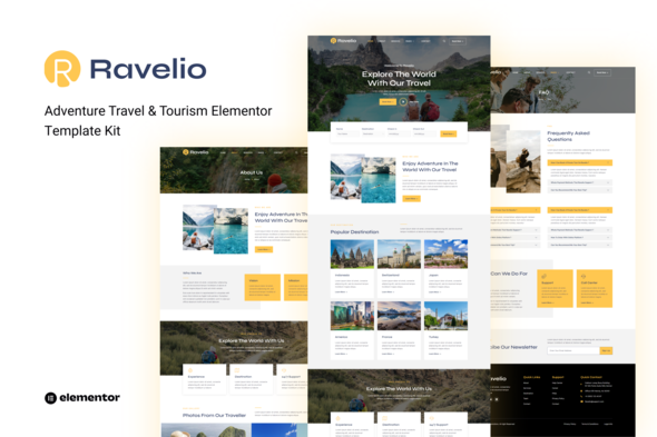 Ravelio - Adventure Travel & Tourism Elementor Template Kit