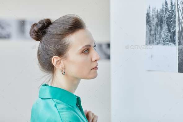 Young Woman Looking at Art