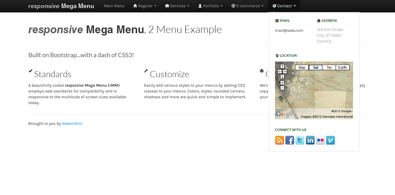 responsive mega menu for bootstrap by weborithm codecanyon bootstrap graphs charts example