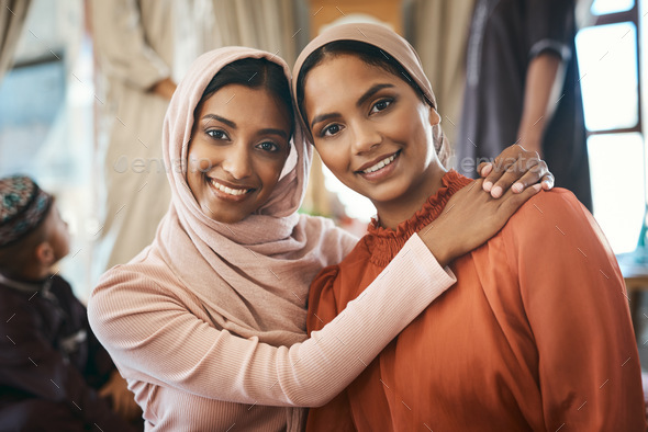 My sister is my everything. Shot of two muslim sisters bonding.
