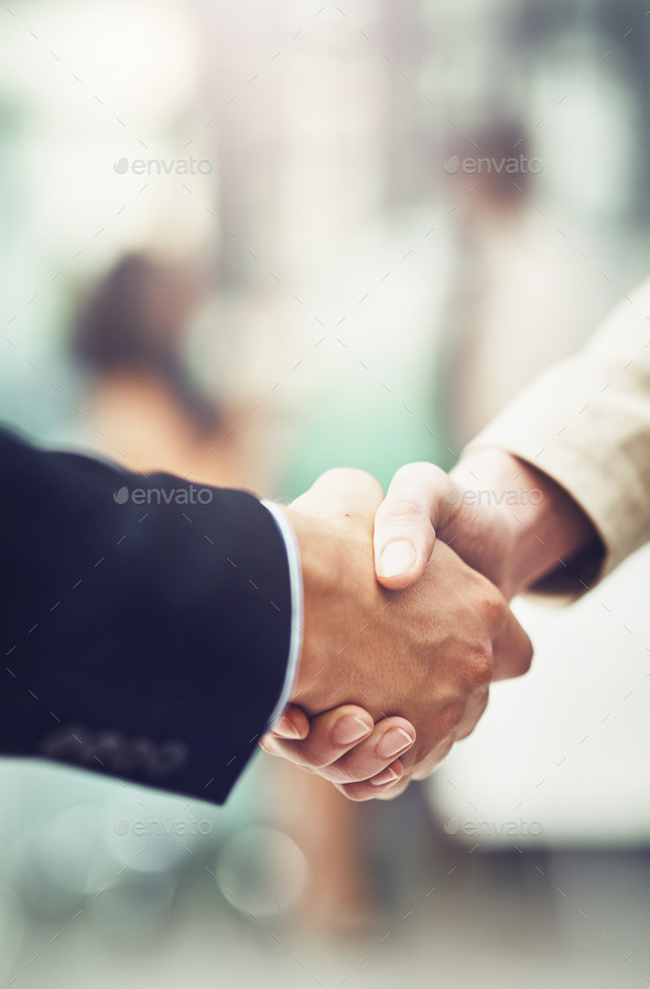 I believe in your skills, talents and knowledge. Shot of businesspeople shaking hands in an office.