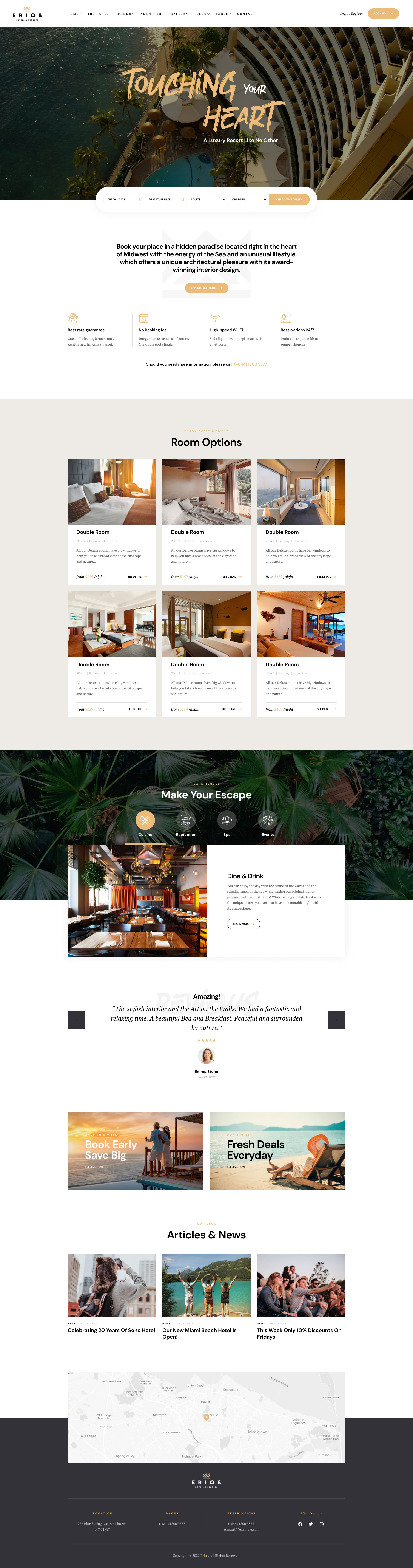 Resort & Hotel WordPress Theme | Erios by themelexus | ThemeForest