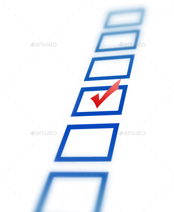Check list with red check mark isolated on white