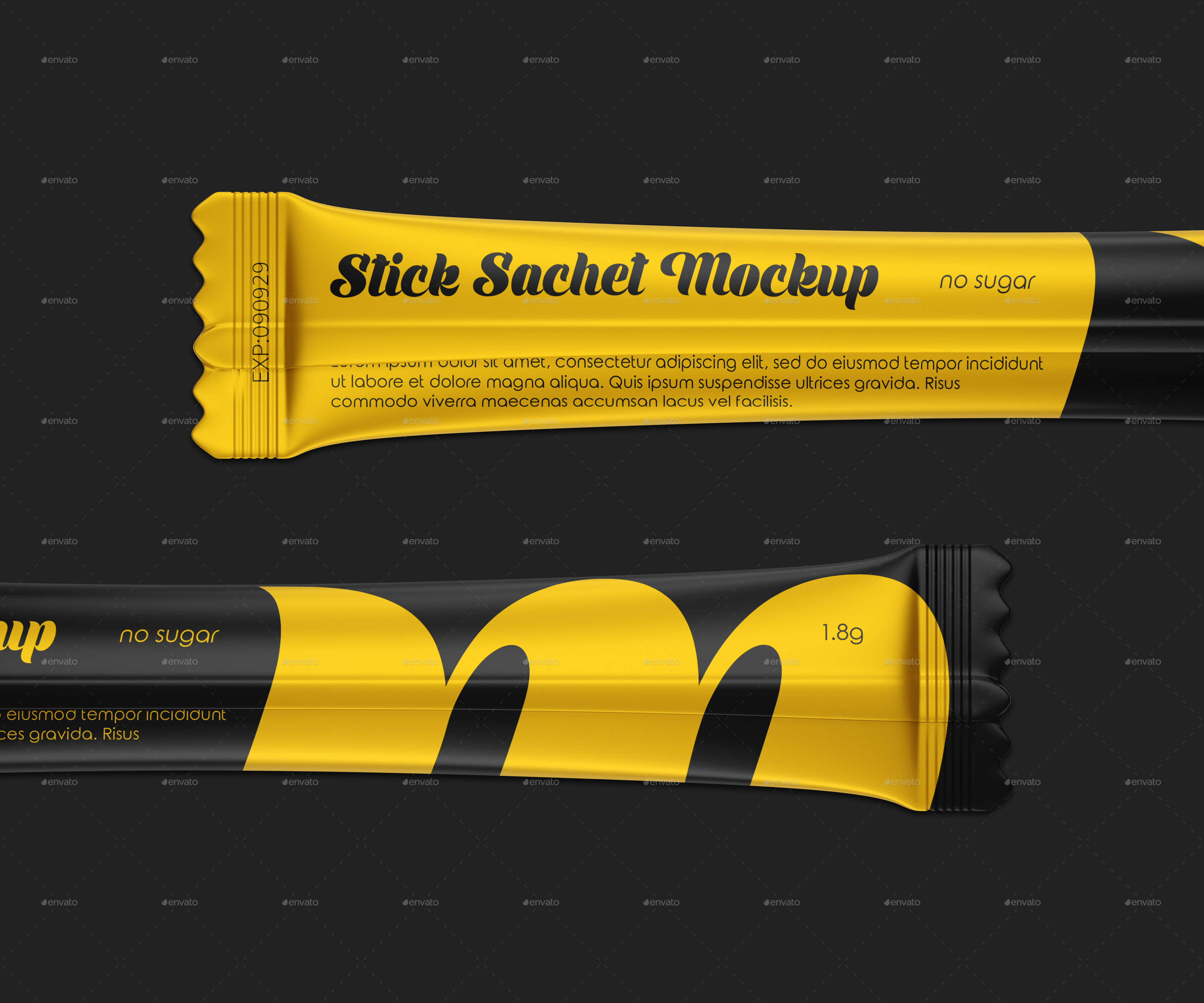 Glossy Stick Sachet Mockup Set Graphics Graphicriver