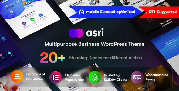 Asri - One Page Multipurpose Business WordPress Theme