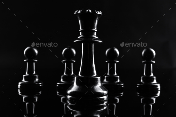 The opening of the chess game French defense, black background Stock Photo  - Alamy