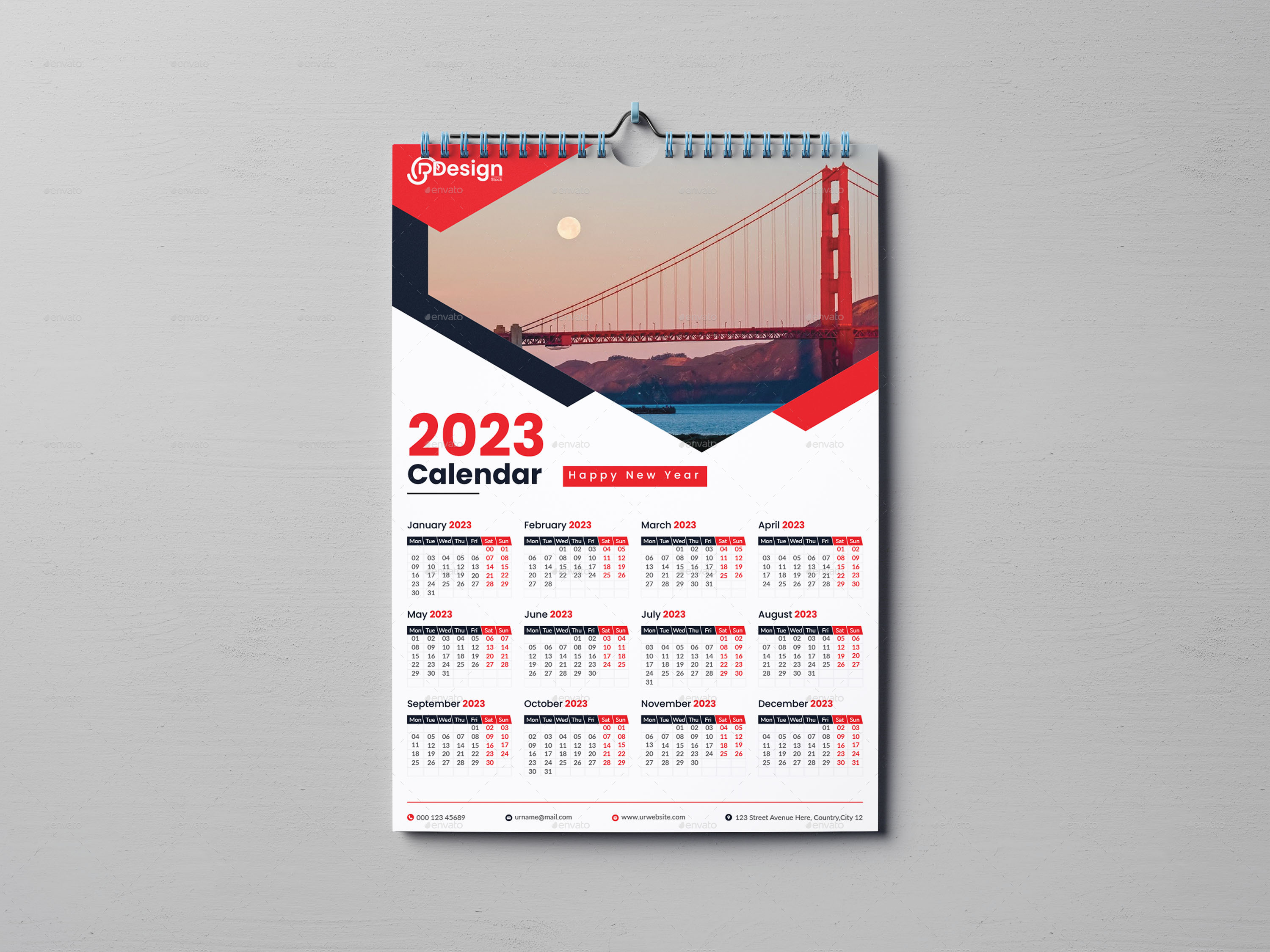 Wall Calendar 2023, Print Templates GraphicRiver