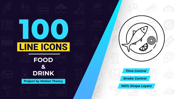 100 Food & Drink Line Icons