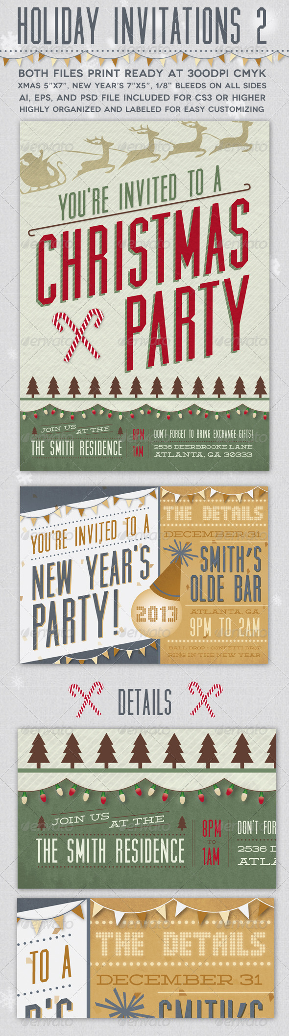 Holiday Invitations 2 - Invitations Cards & Invites