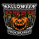 Scary Halloween Pumpkin Vector Illustration T-shirt Design