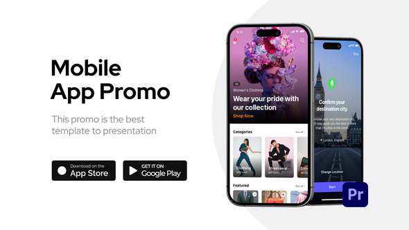 Mobile App Promo Phone 14 Pro for Premiere Pro