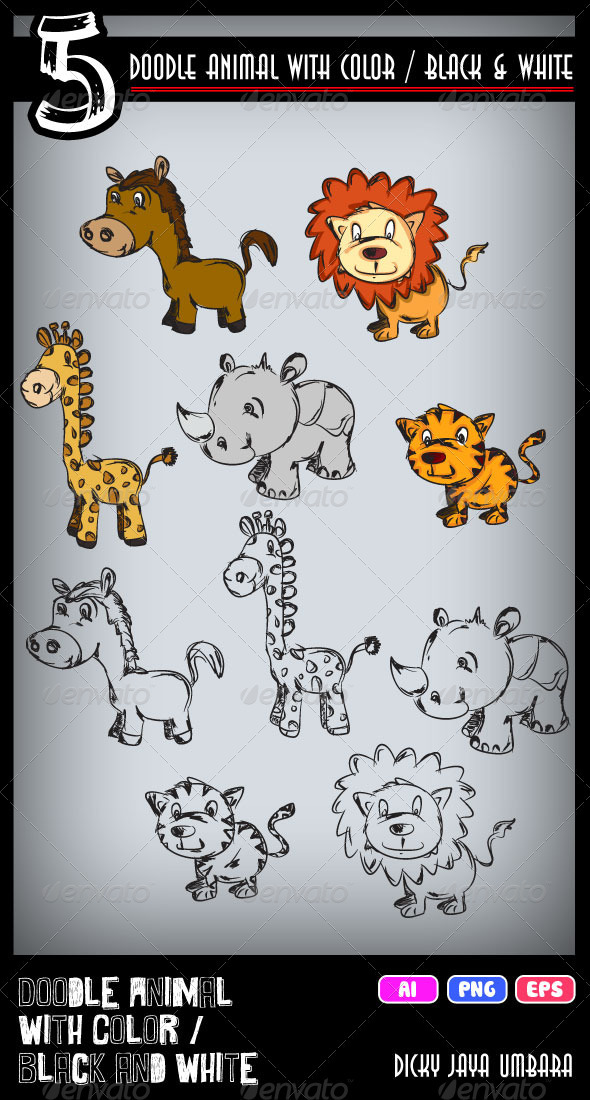 Doodle Animal One - Animals Characters