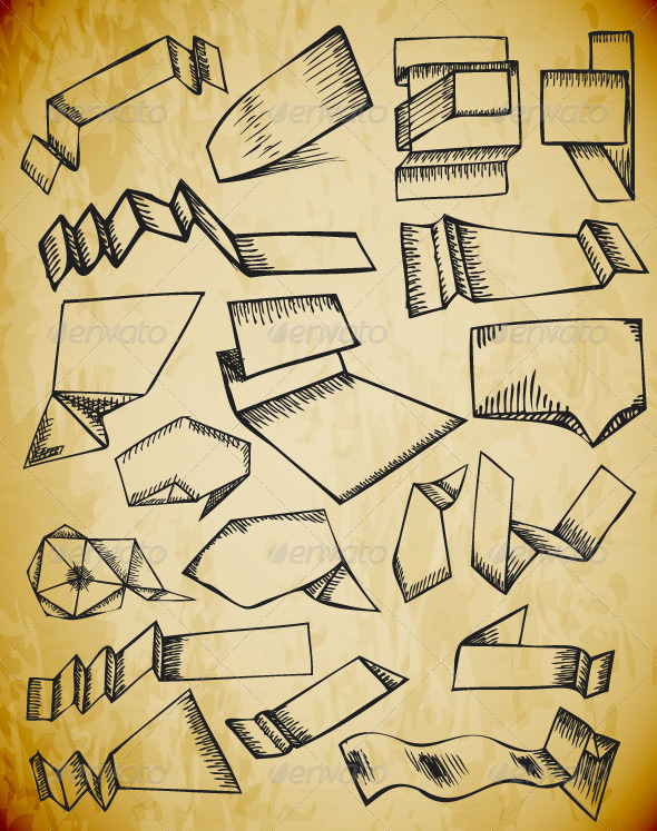 Hand-Drawn Grunge Vector Banners - Technology Conceptual