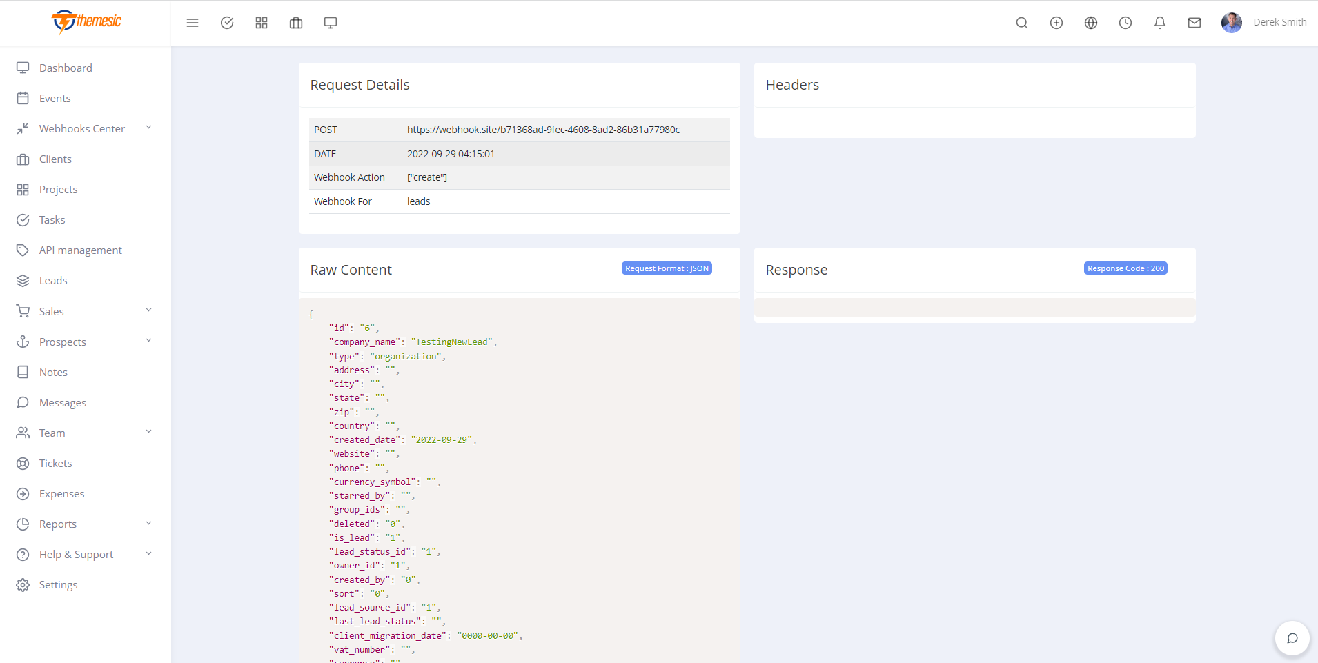 Webhooks plugin for RISE CRM - Connect RISE with any service by themesic