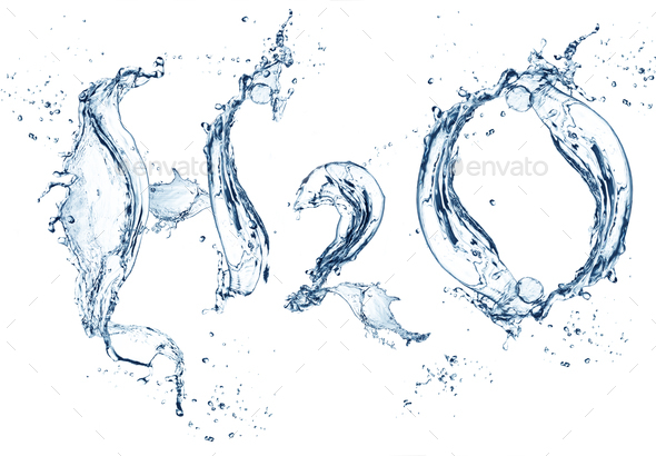 H2O formula with water - Stock Photo - Images