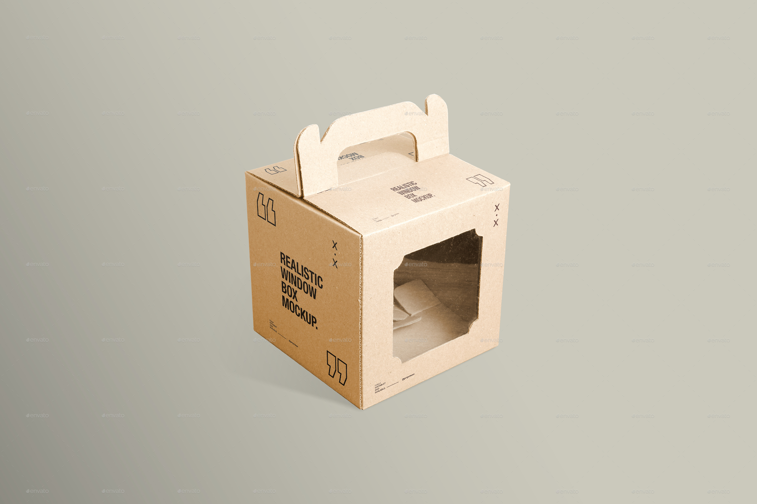 Paper Box With Transparent Window Mockup, Graphics GraphicRiver