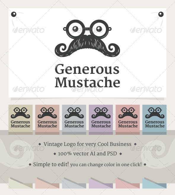 Generous Mustache - Humans Logo Templates