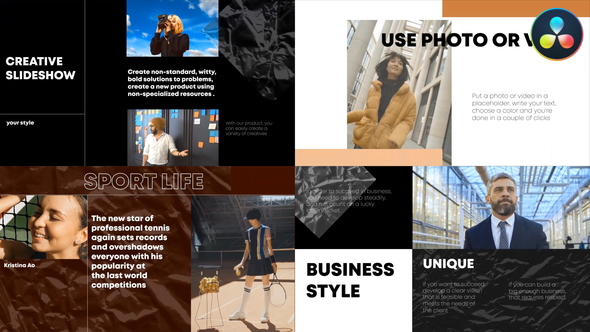 Modern Creative Slideshow | DaVinci Resolve