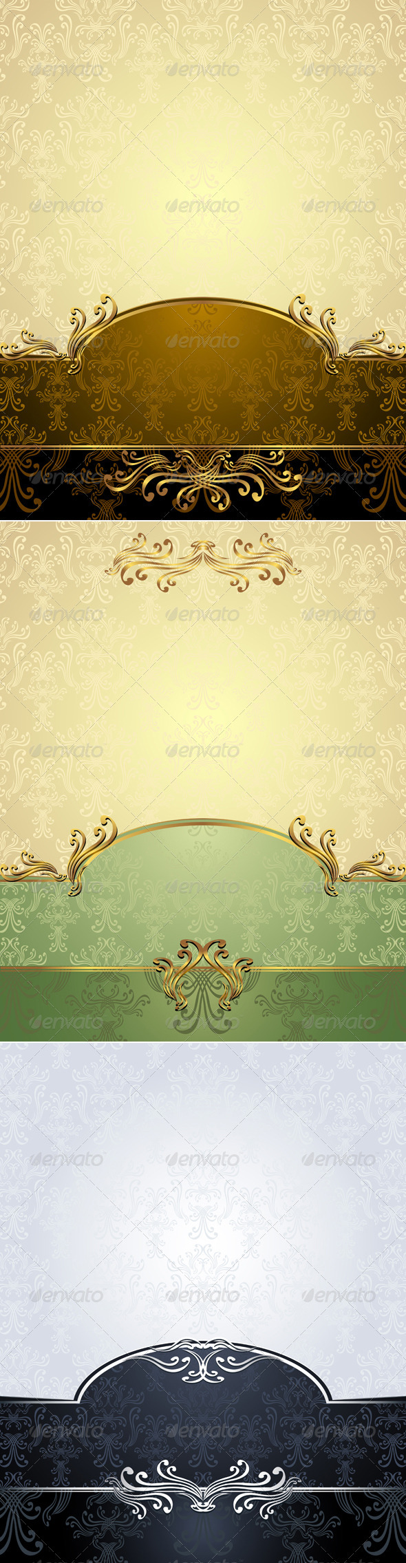 Set Seamless Pattern in Victorian style - Patterns Decorative