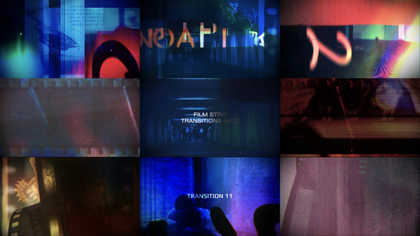 Old Film Strip Transitions Pack Elements template preview