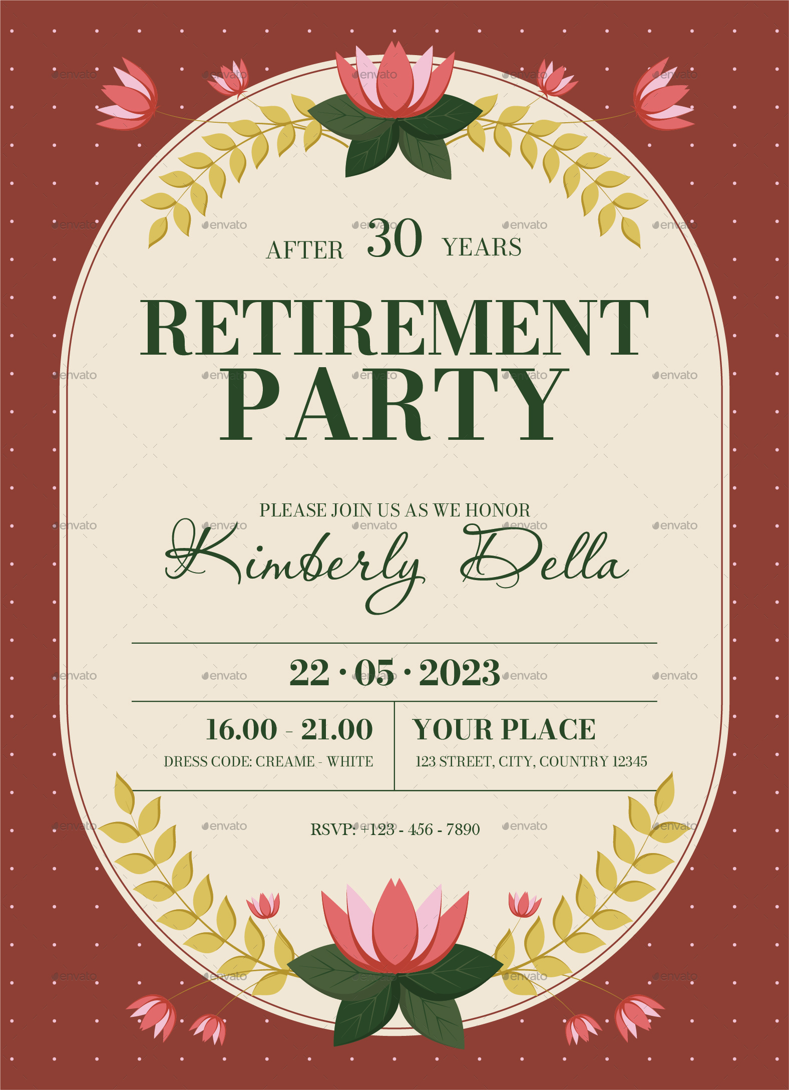 Retirement Party Invitation, Print Templates 