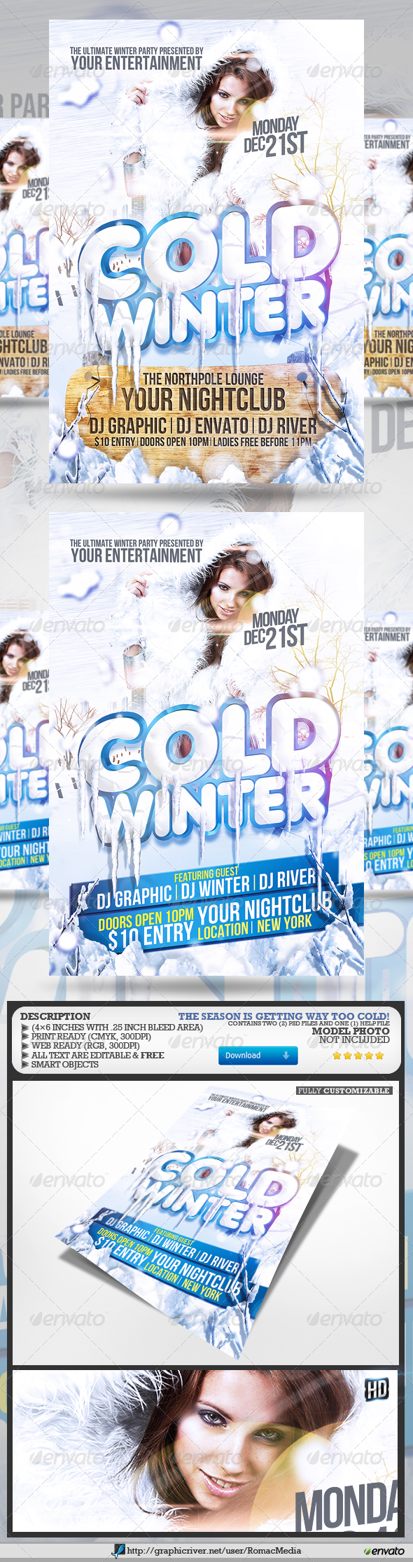 Cold Winter Party Flyer - Clubs & Parties Events