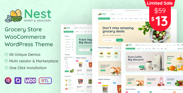 Nest - Grocery Store WooCommerce WordPress Theme