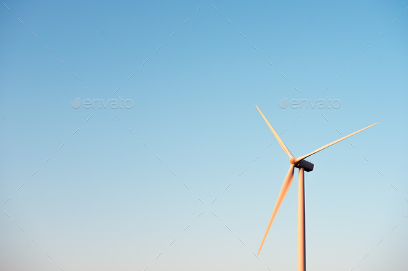 windmill isolated against clean sky