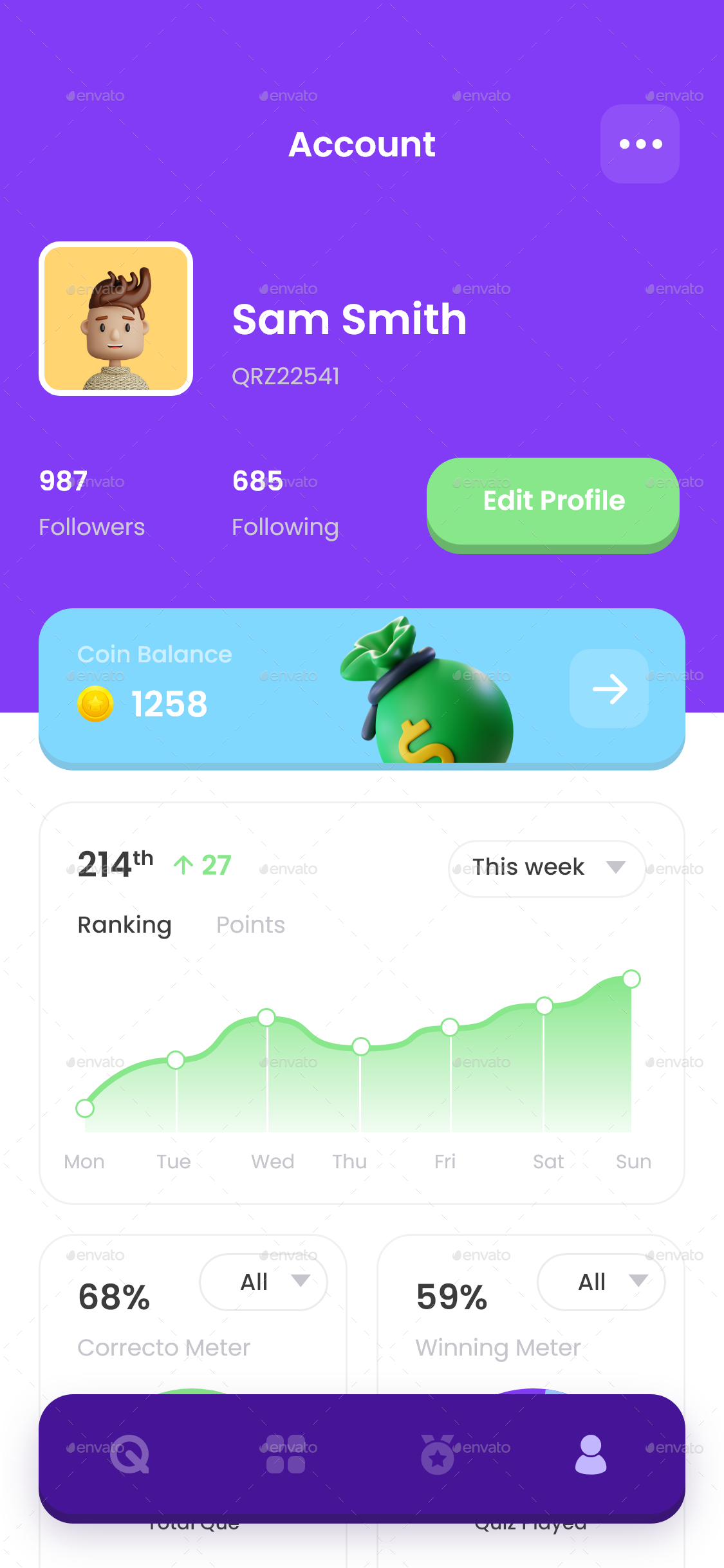 Quiz App UI Kit | Solo, Multiplayer, 1vs1 Quiz Contest App UI Kit ...