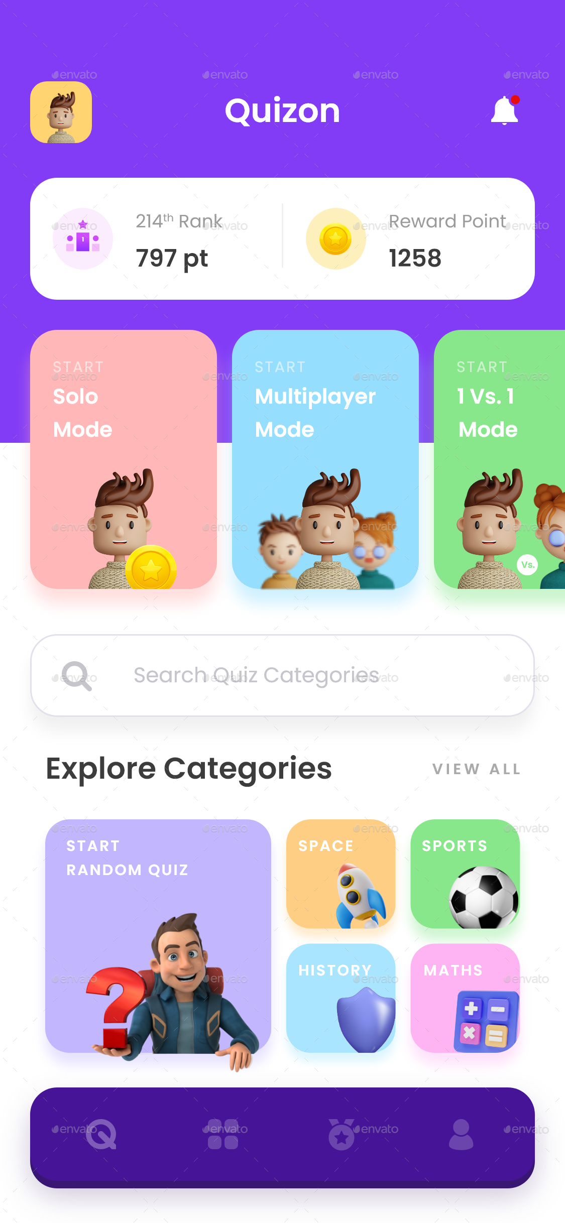 Quiz App UI Kit | Solo, Multiplayer, 1vs1 Quiz Contest App UI Kit ...