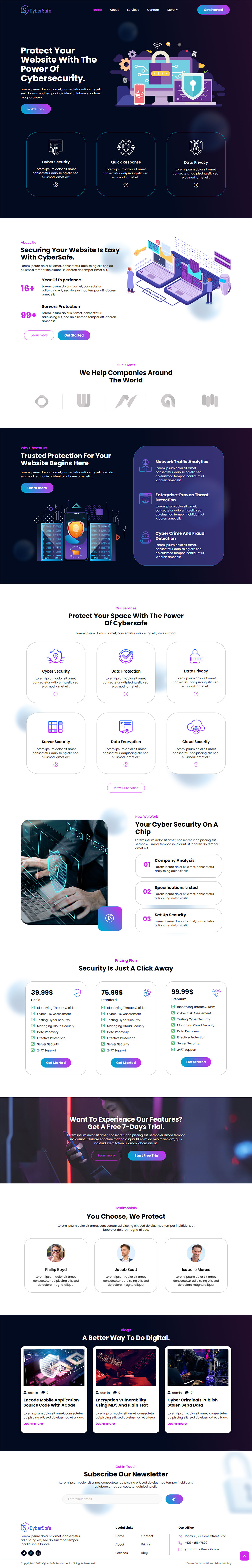 CyberSafe - Cyber Security Service Elementor Template Kit by Evonicmedia