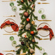 Flat-lay of festive Christmas table setting with decorations, vertical composition - PhotoDune Item for Sale
