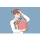 Stressed Businessman with Folder Feel Overworked