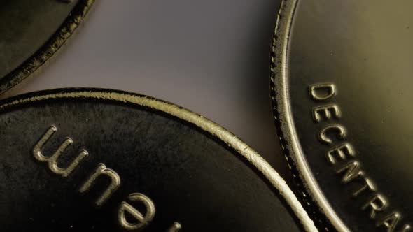 Rotating shot of Ethereum Bitcoins (digital cryptocurrency) - BITCOIN ETHEREUM 0066 alt