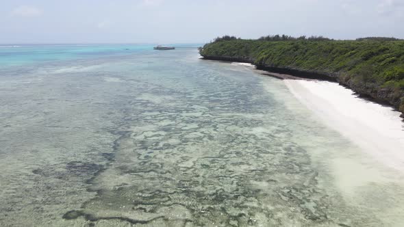Low Tide in the Ocean Near the Coast of Zanzibar Tanzania Slow Motion alt