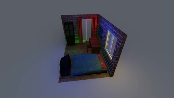 Isometric bedroom interior